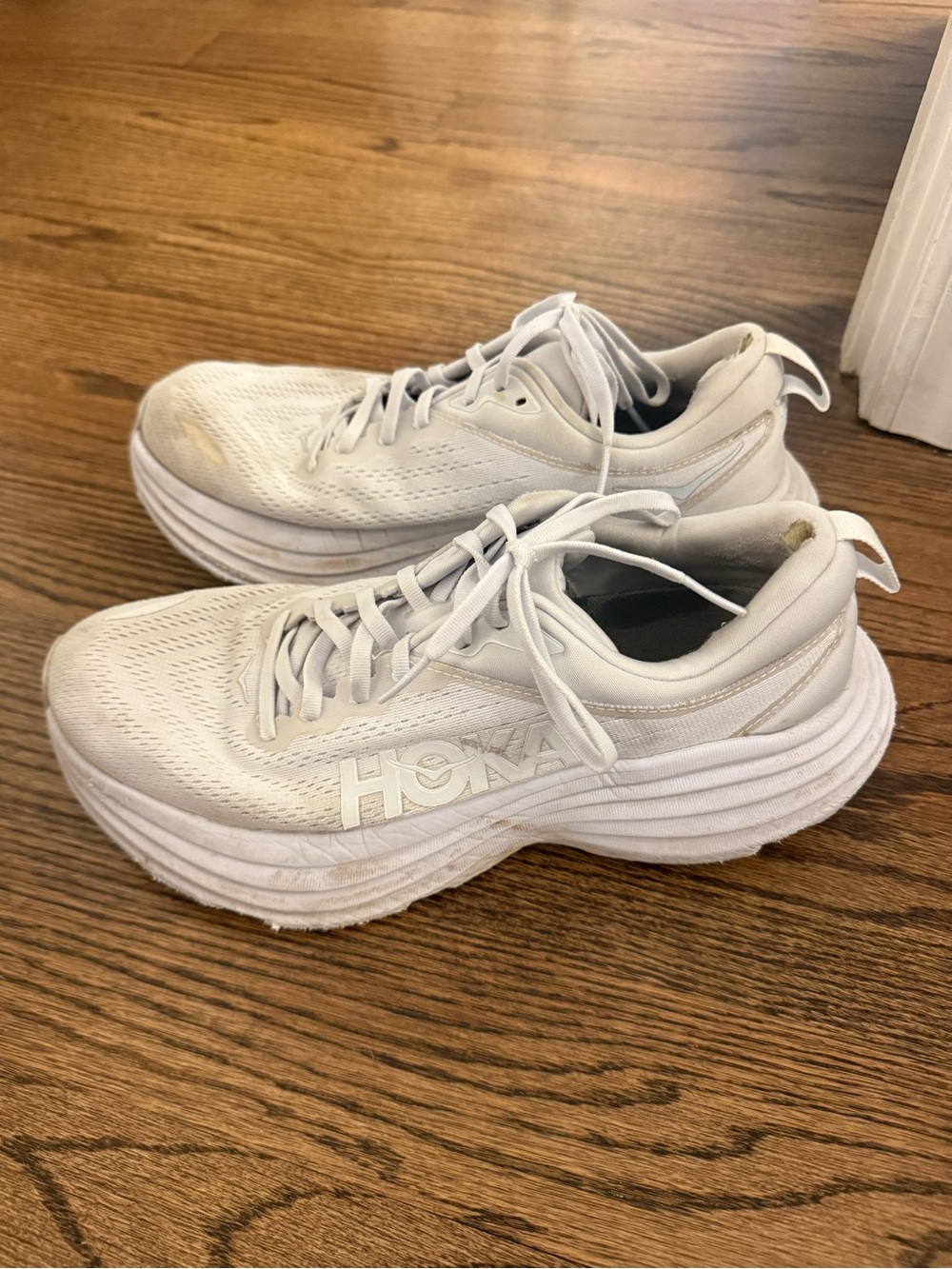 Hoka White Athletic Running Sneakers